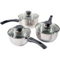Amazon Vendor 3PC Stainless Steel Cookware Saucepan Set Kitchen Cook